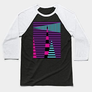 Stripes on Stripes - Pink, Purple, Blue and Black Baseball T-Shirt